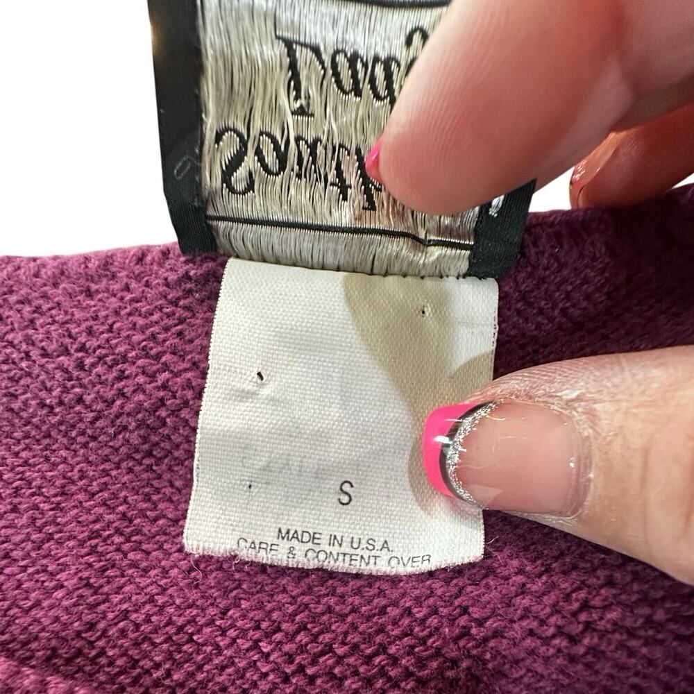 Vintage Southern Lady Cap Sleeve Magenta Crewneck Knit Sweater Vest Size Small - Picture 8 of 15